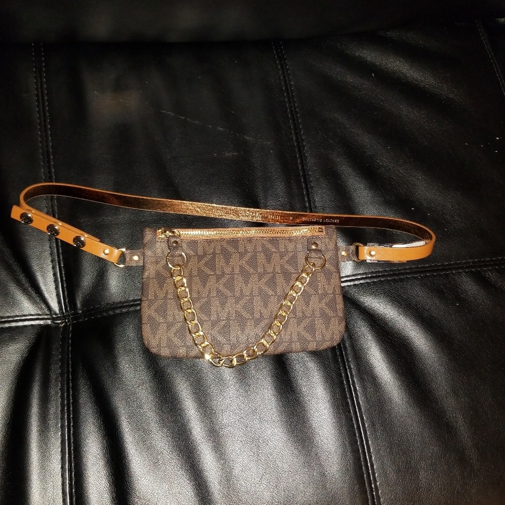Michael Kors belt bag with pull chain